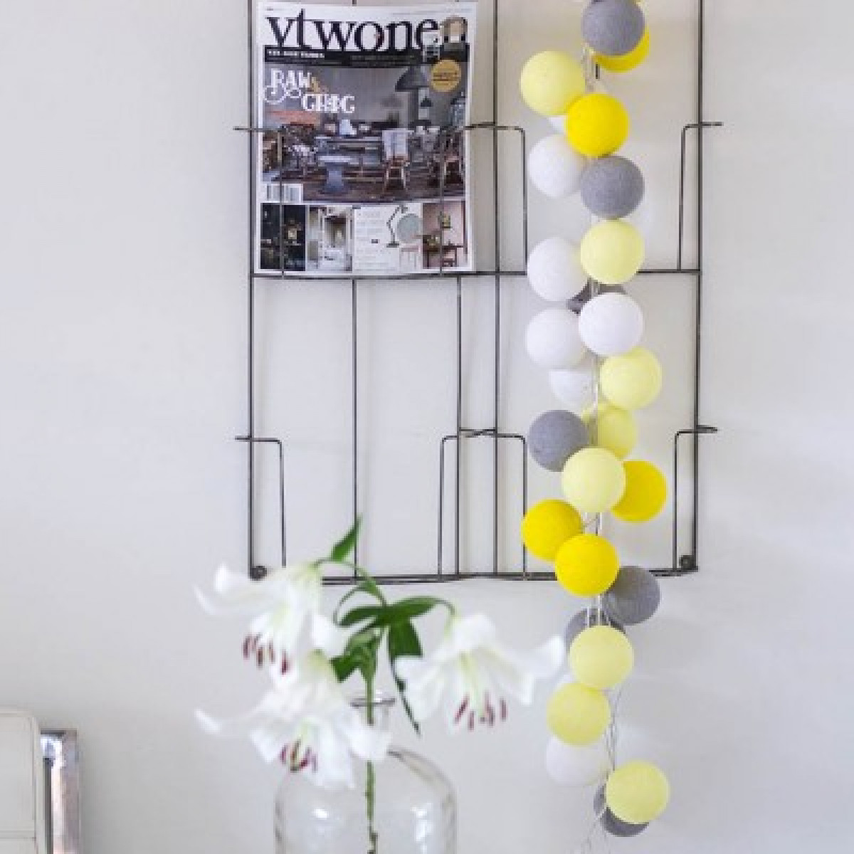 

Ночник-гирлянда детский Cottonballlight Yellow Stone Серый/Желтый на 20 шариков длиной 2,6 метра