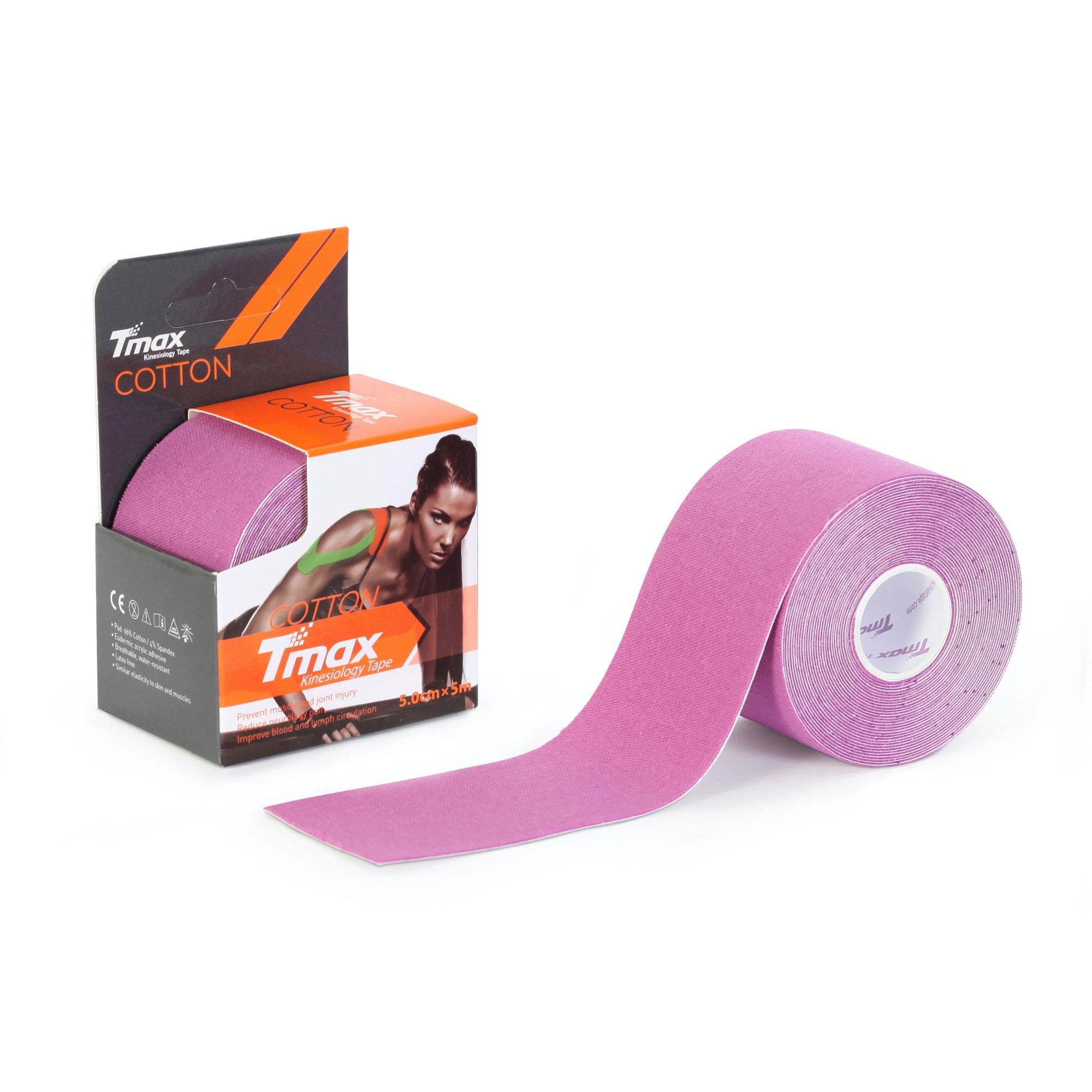 

Кинезио тейп Tmax Cotton Tape 5смx5м лавандовый TCL