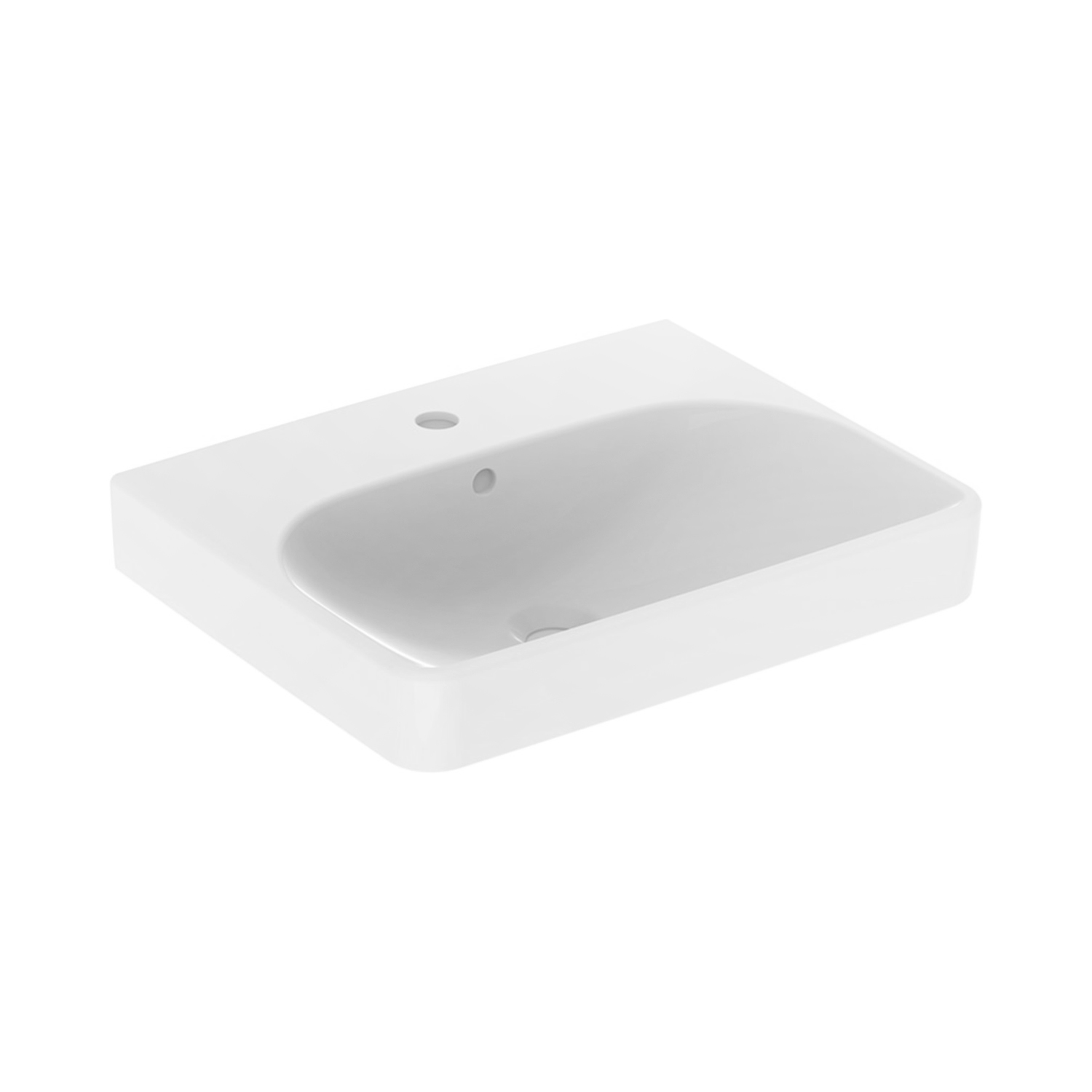 

Раковина подвесная Geberit Smyle Square 55 х 44 х h16,5 см, с 1 отверстием под смеситель (500.259.01.1)