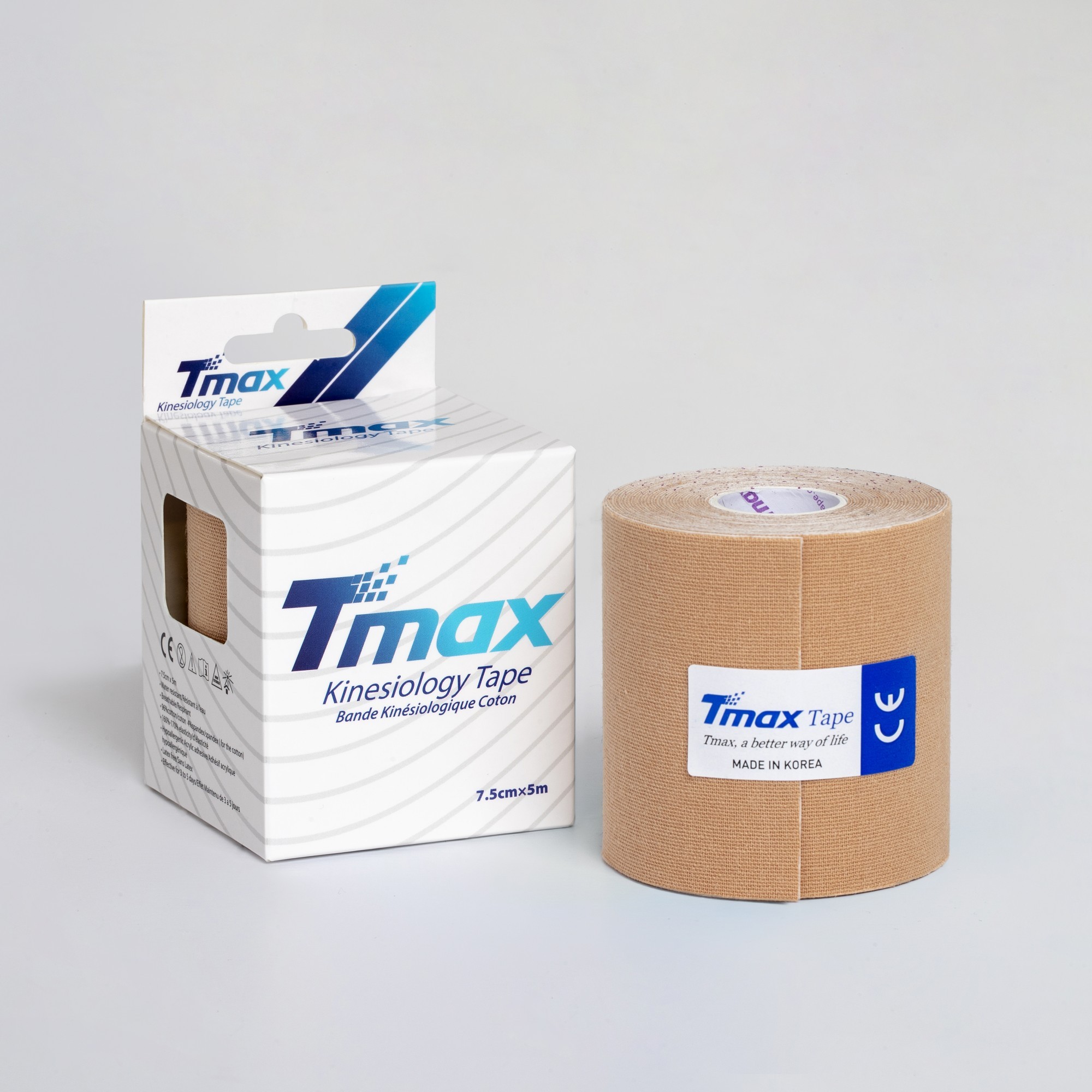 

Кинезио тейп Tmax Cotton Tape 7,5смx5м бежевый TCBg7.5