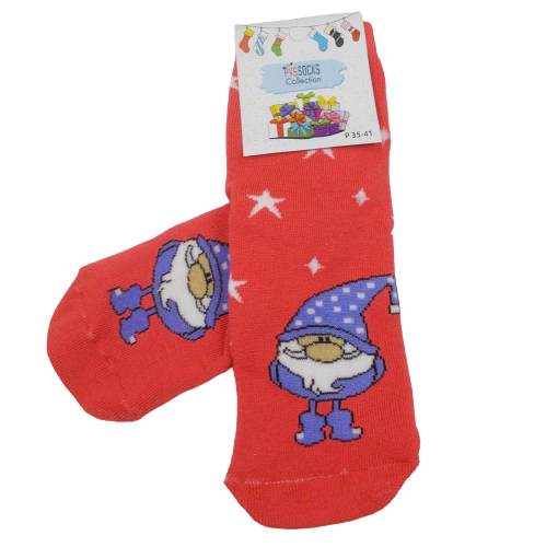 

Новогодние носки гном теплые Pvssocks 04 - алые, Новогодние носки гном теплые Pvssocks 04 35-41 алые