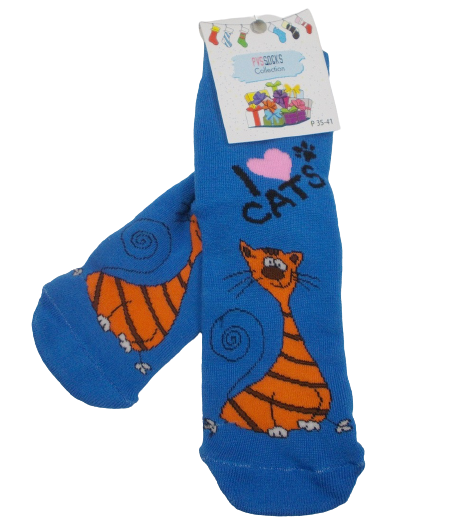 

Женские теплые носки с котом Pvssocks 12 - синие, Женские теплые носки с котом Pvssocks 12 35-41 синие