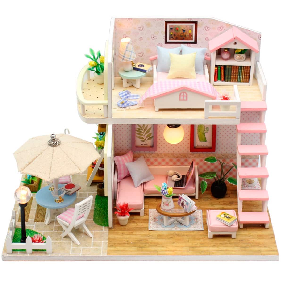 

3D Интерьерный конструктор DIY House Румбокс Hongda craft Pink loft (M033)
