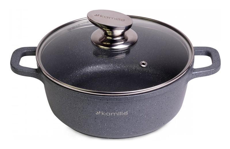 

Кастрюля Kamille Landes Grey 2.3л с литыми алюминиевыми ручками