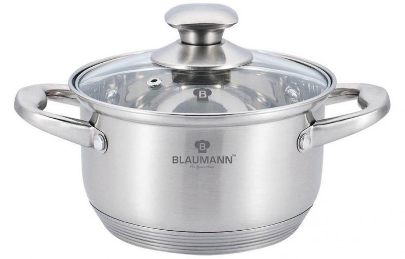 

Кастрюля Blaumann Gourmet 3.8л Ø20х12.5см из нержавеющей стали со стеклянной крышкой