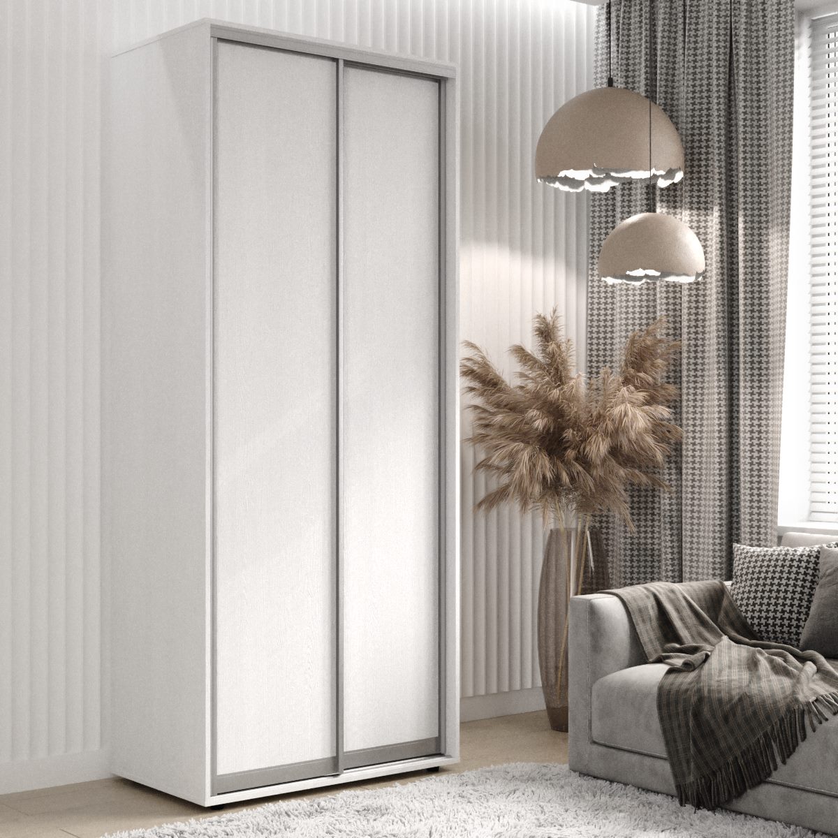

Двухдверный шкаф купе Viant 2-7 120x60x240 Белый ДСП + ДСП