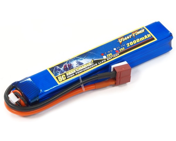 

Аккумулятор для страйкбола Dinogy Li-Pol 7.4V 2S 2000mAh 25C 20х21х126мм T-Plug