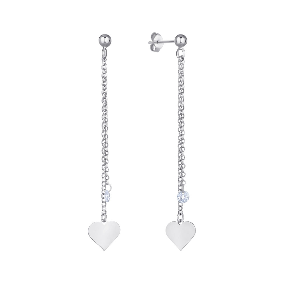 

Серебряные серьги-подвески с фианитами 000147364
