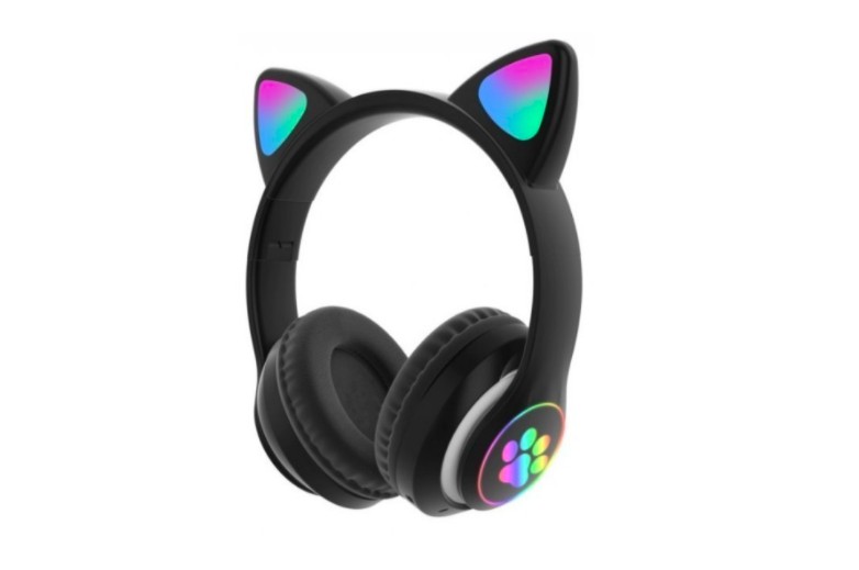

Беспроводные детские Bluetooth наушники с кошачьими ушками и цветной подсветкой Cat VZV-23M черные