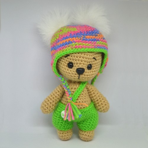 

Игрушка Hand-made Амигуруми. Мишка в шапке, бежевый 19см