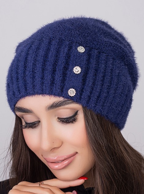 

Женская шапка DeMari Ромашка 53-58 Синий