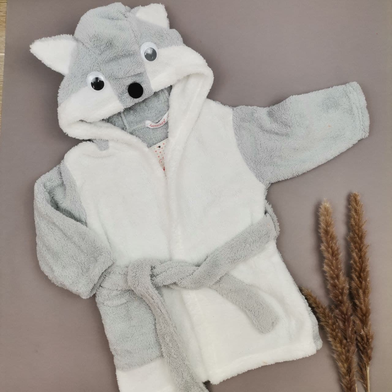 

Халат махровый детский для девочки Турция 110-116 серый ХЛ15