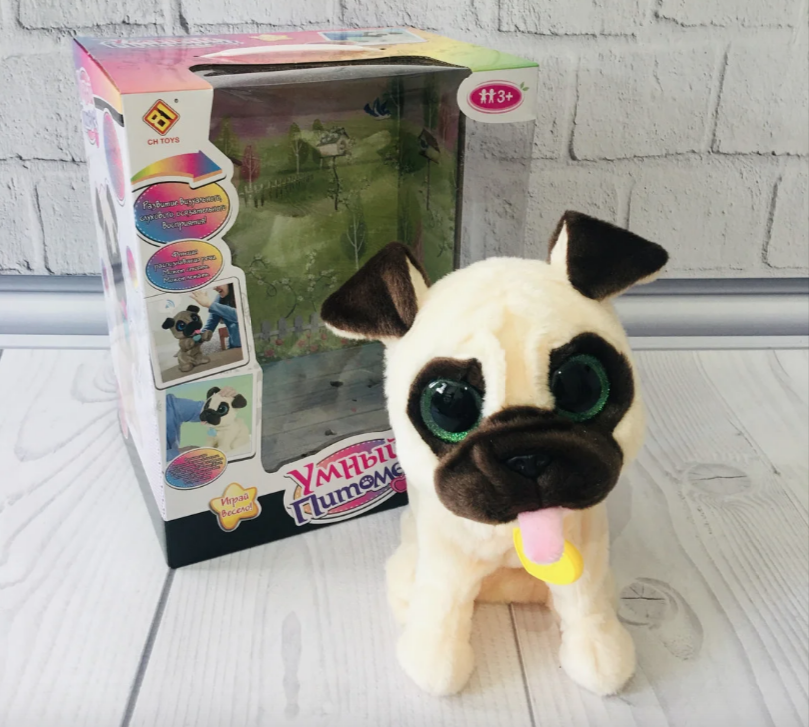 

Интерактивный щенок Smart Pet распознает речь, выполняет команды Белый
