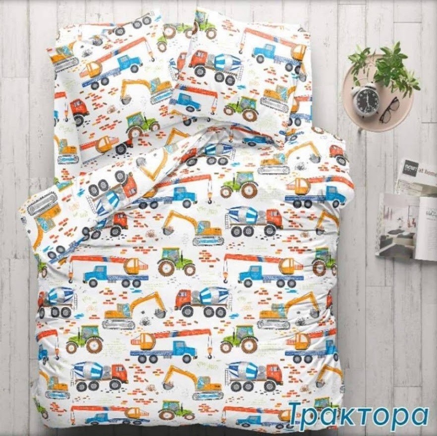 

Комплект детского постельного белья Трактора Tirotex 1.5-спальный 145х215 см Бязь (ТТБ035-1)