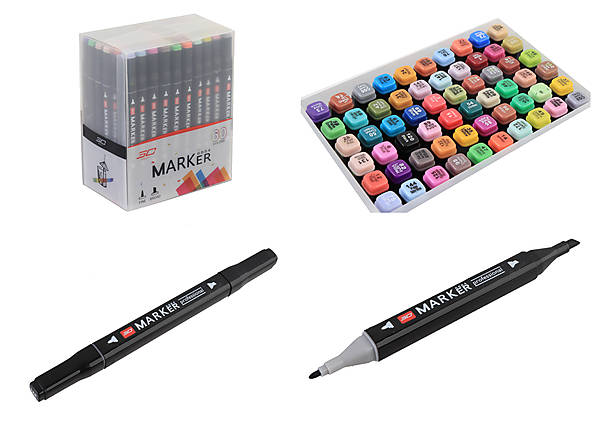 

Набор скетч маркеров "SC Professional" 60 цветов AoXing (7368-60Bl)