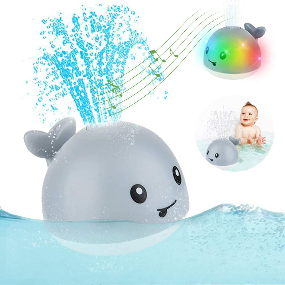 

Игрушка для ванной WOWbaby LED "Кит" светящийся с фонтаном Серый