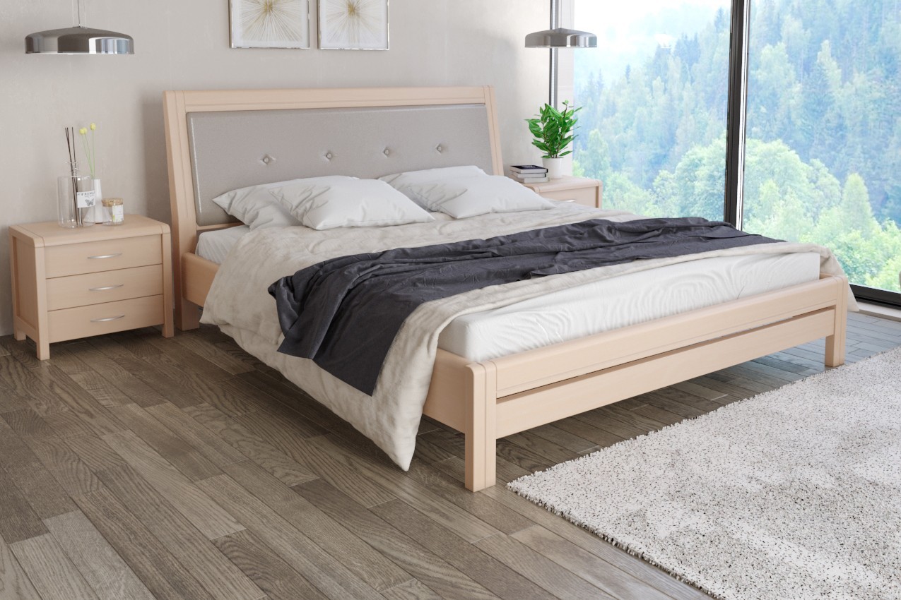 

Деревянная кровать MUNGER Эдема из бука (массив), 160x200, с подъемным механизмом, 4,5 см между ламелями, цвета лак, из ткани 1 категории