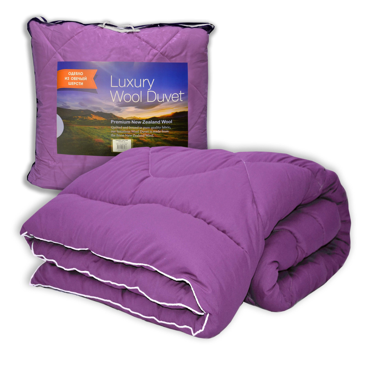 

Одеяло Долина Снов из овечьей шерсти в микрофибре 140x205 см violet