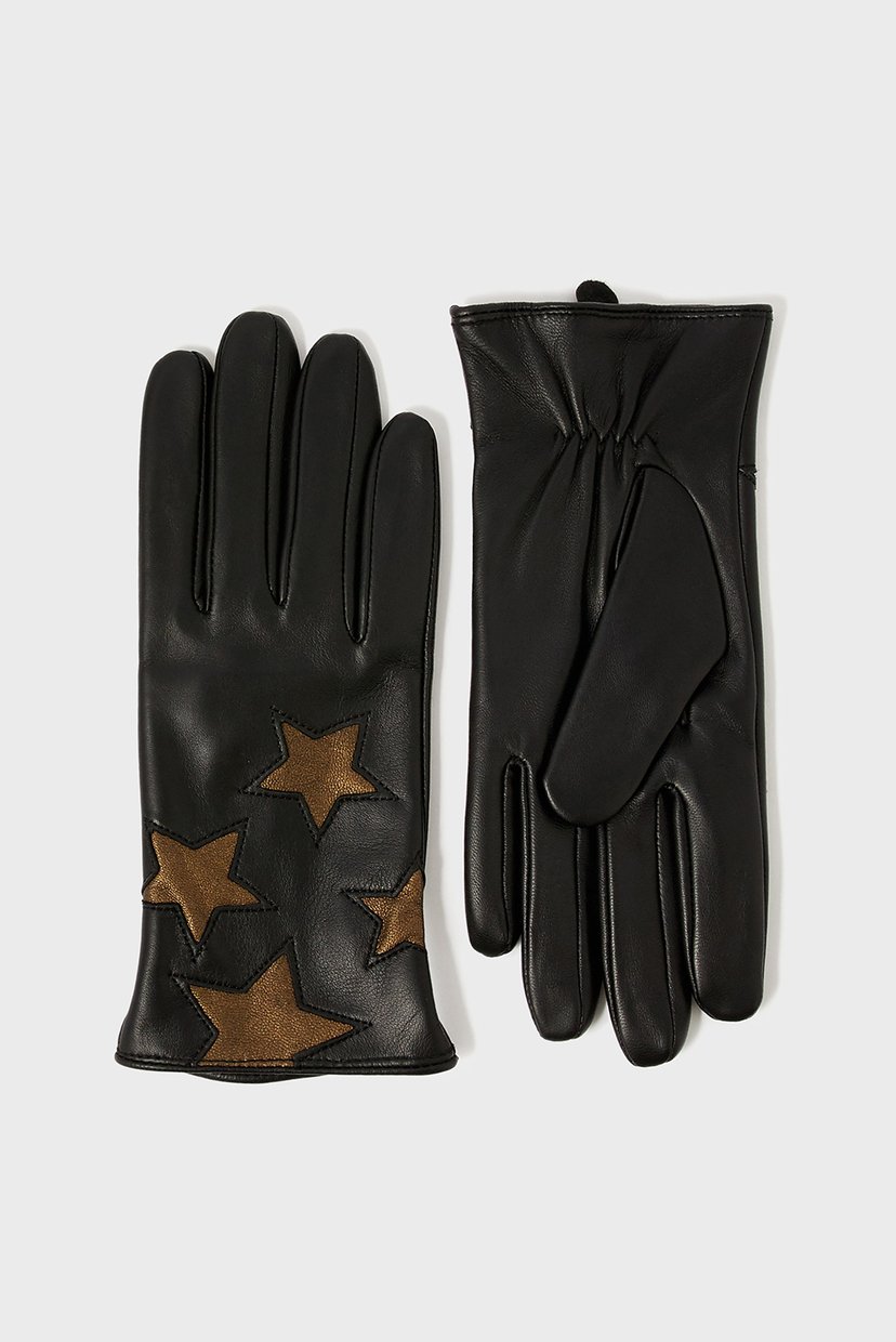 

Женские черные кожаные перчатки Star Accessorize S/M 292032
