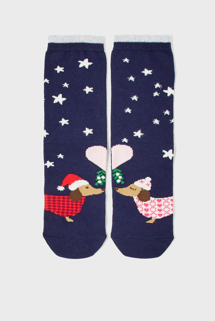 

Женские темно-синие носки FESTIVE SAUSAGE Accessorize OS 296026