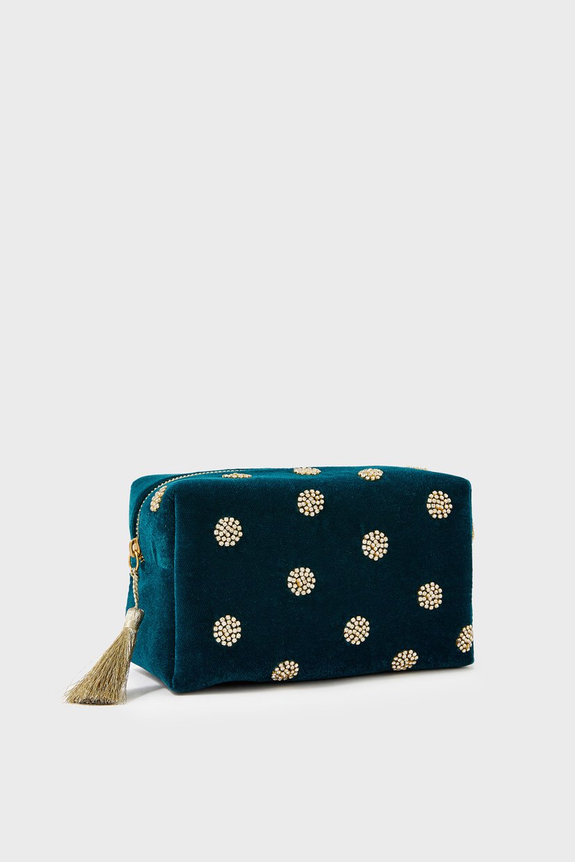

Женская зеленая косметичка Polka Dot Large Make Accessorize OS 289070