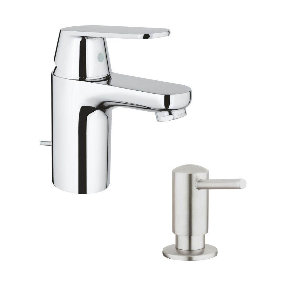 

Смеситель для раковины + дозатор для моющего GROHE EUROSMART COSMOPOLITAN 32825000+40536DC0 хром/сталь (82028)