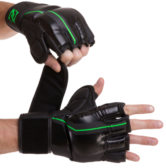 

Перчатки для бокса Перчатки для смешанных единоборств MMA Zelart VL-3089 XL черный-салатовый (IN09364)