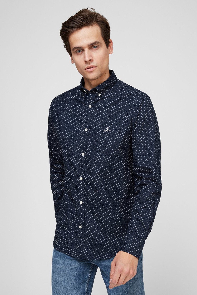 

Мужская темно-синяя рубашка REG MICRO PRINT OXFORD BD Gant  3019170, Мужская темно-синяя рубашка REG MICRO PRINT OXFORD BD Gant XL 3019170