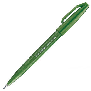 

Маркер-кисть Pentel Brush Sign pen 0.3-2 мм оливковая (SES15C-D2X)