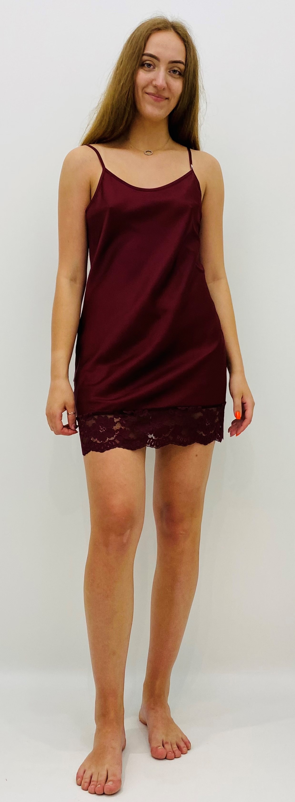 

Нічна сорочка шовк Glamur-underwear НС 3006 XL Бордо