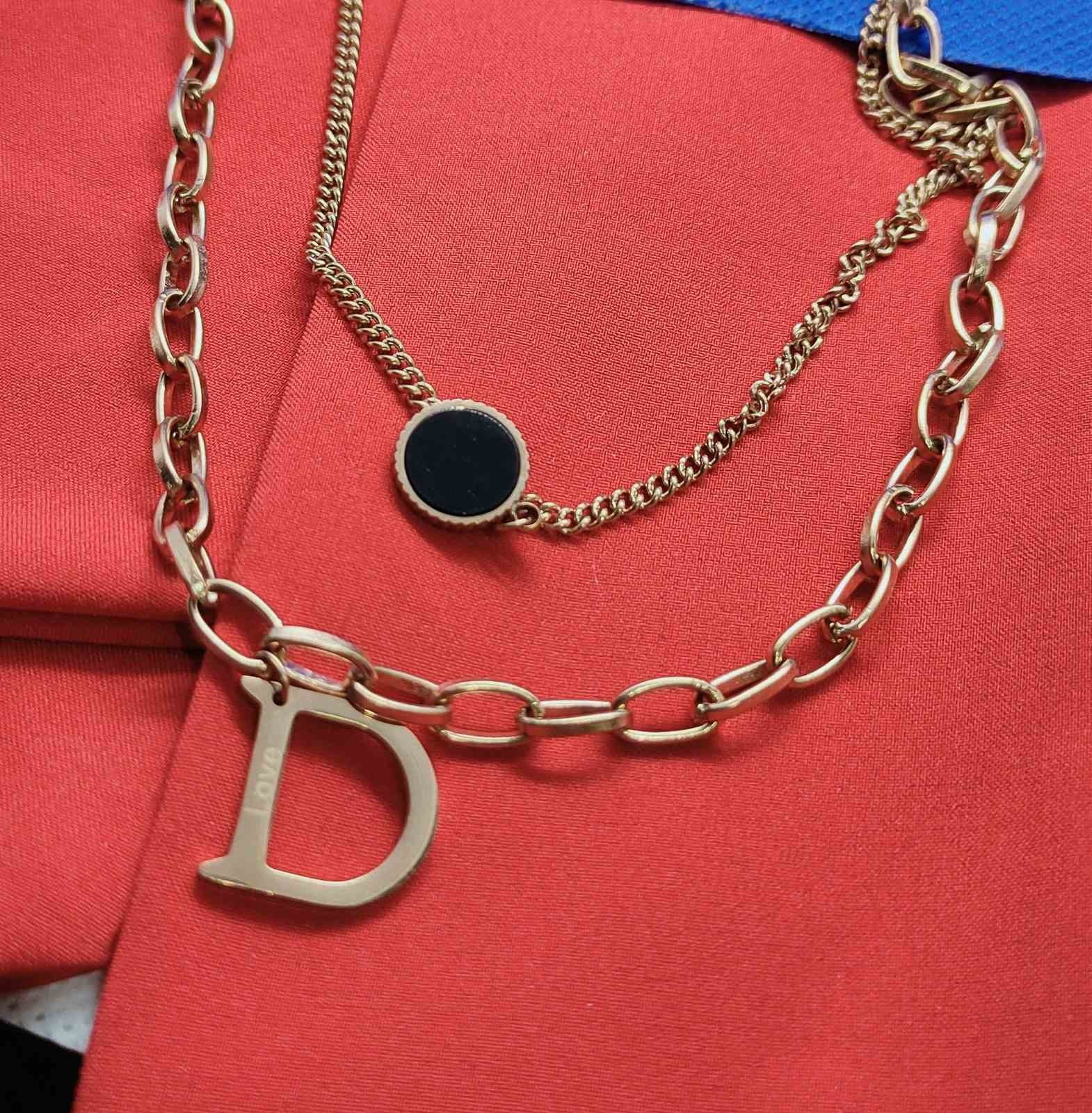 

Цепочка Stainless Steel стальная Dior золотистого цвета 39 + 6 см 1500370