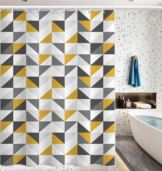 

Шторка для ванной Yellow gray triangles 180х200 см (21188)