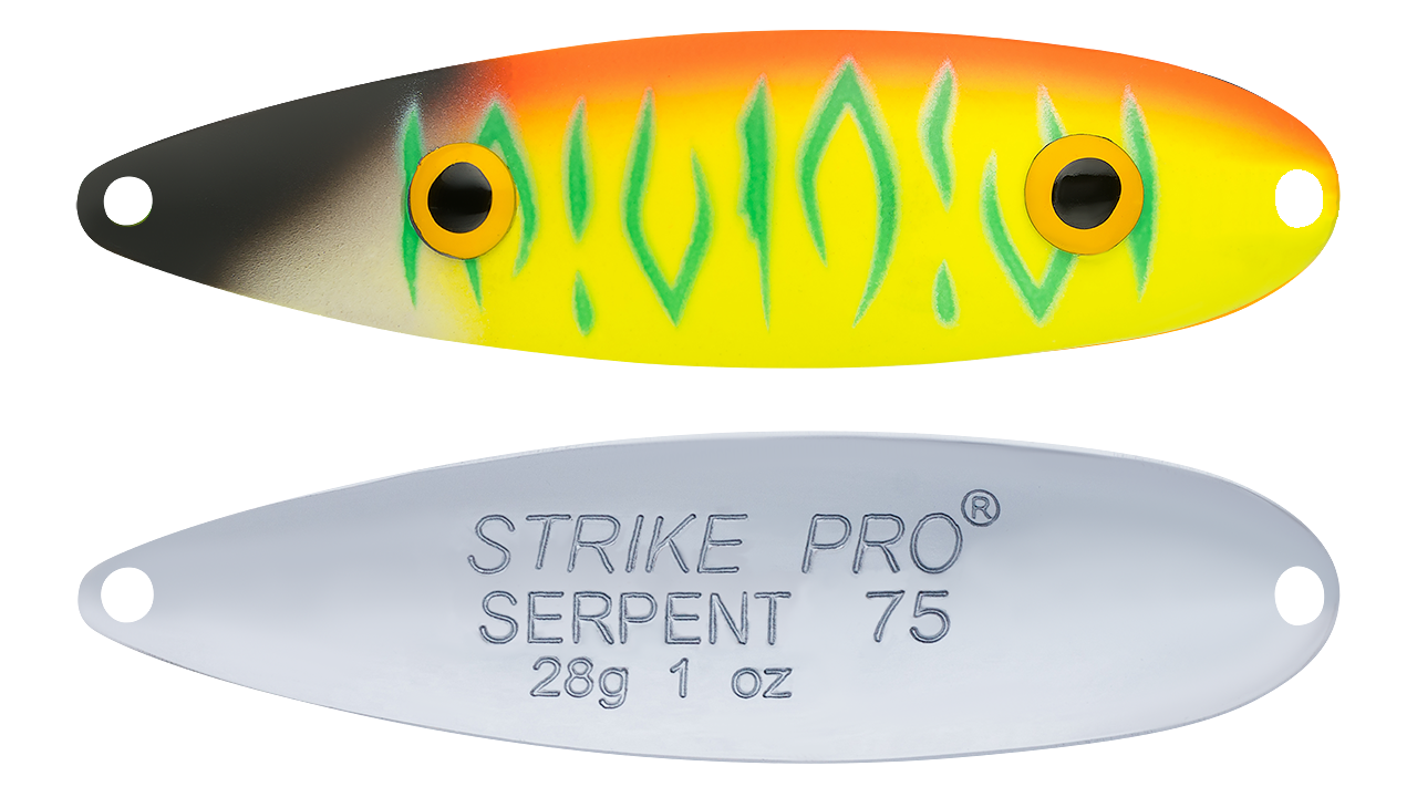 

Блесна колеблющаяся Strike Pro Serpent Double 75M, 75 мм, 18 гр, Двойник-незацепляйка, цвет: A242S Sunrise Mat Tiger, (ST-010BD#A242S-CP) (145550)