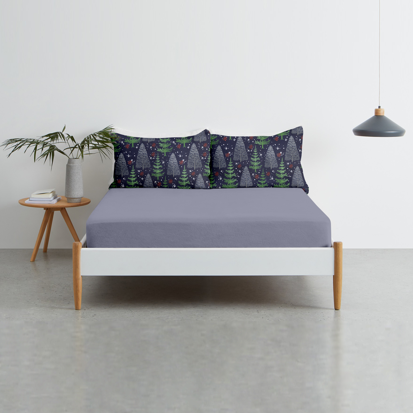 

Простынь на резинке Cosas Winter Wood Night Steel 90x200x20 + наволочки 50х70 2 шт