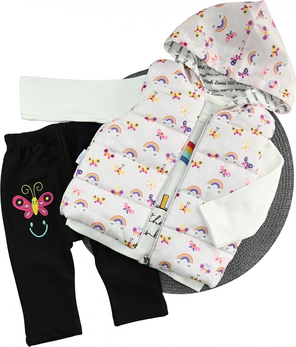 

Комплект (жилетка + штанишки + кофта) Pink Luna "Follow" 74 см розовый