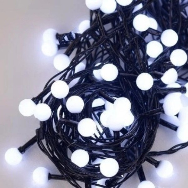 

Гирлянда электрическая 40L LEDлампа Шарики белый (черный провод)