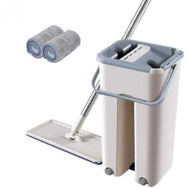 

Швабра с ведром комплект для дома Scratch Cleaning Easy Mop с автоматическим отжимом и складной ручкой, комплект для уборки