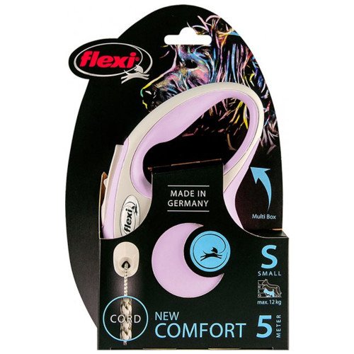 

Рулетка Flexi New Comfort S, для собак, 5 м, трос, розовая