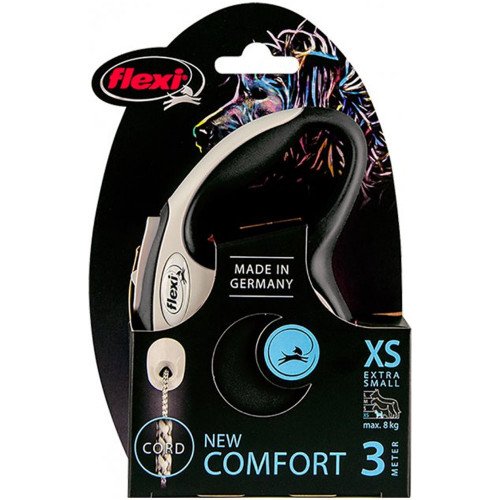 

Рулетка Flexi New Comfort XS, для собак, 3 м, трос, черная