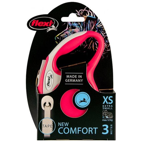 

Рулетка Flexi New Comfort XS, для собак, 3 м, лента, красная