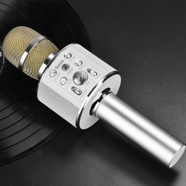 

Караоке микрофон Hoco BK3 1800мАч silver