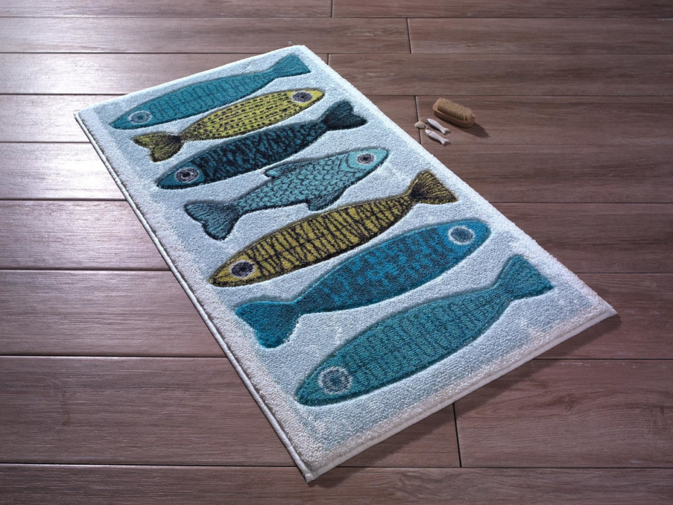 

Коврик для ванной Confetti Fishy mavi 50x57