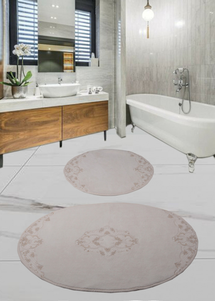 

Набор ковриков для ванной комнаты с гипюром Diva Nice Ecru 60*100+50*60 11007276