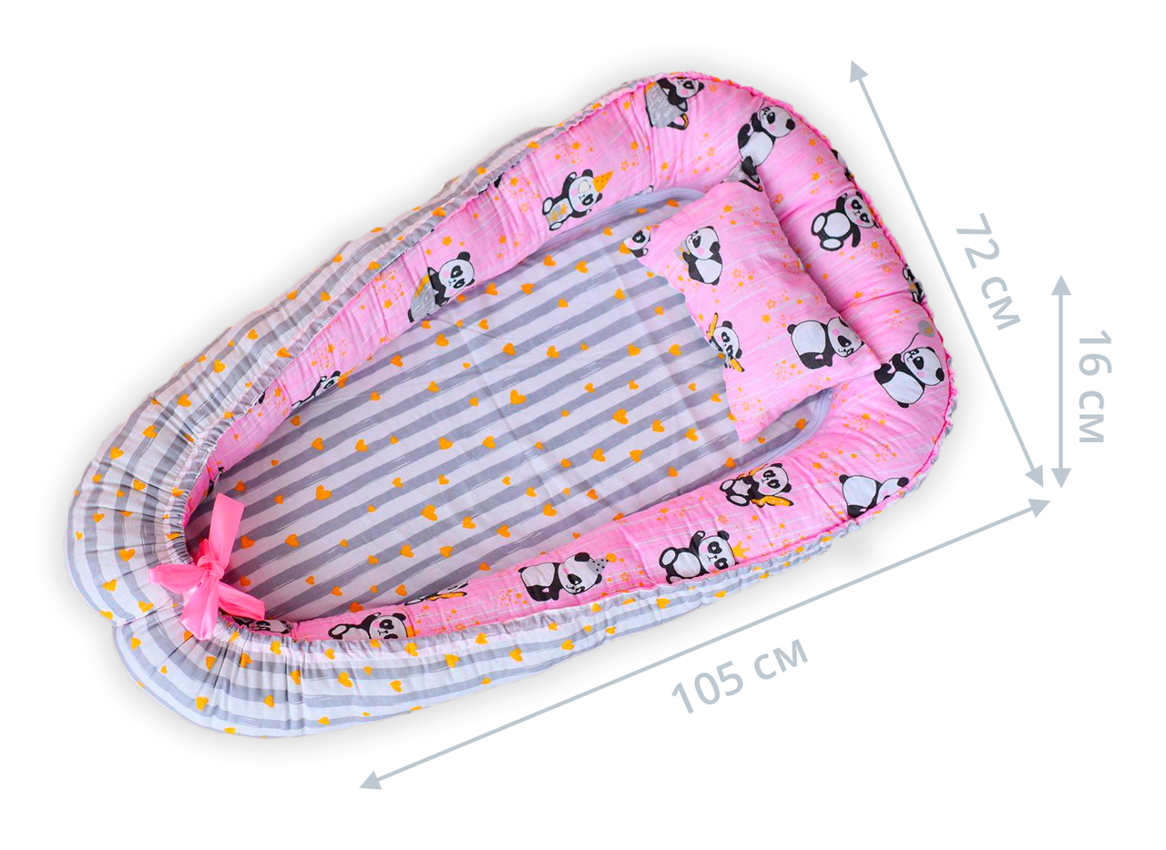 

Кокон позиционер для новорожденных Dobryi son Розовый