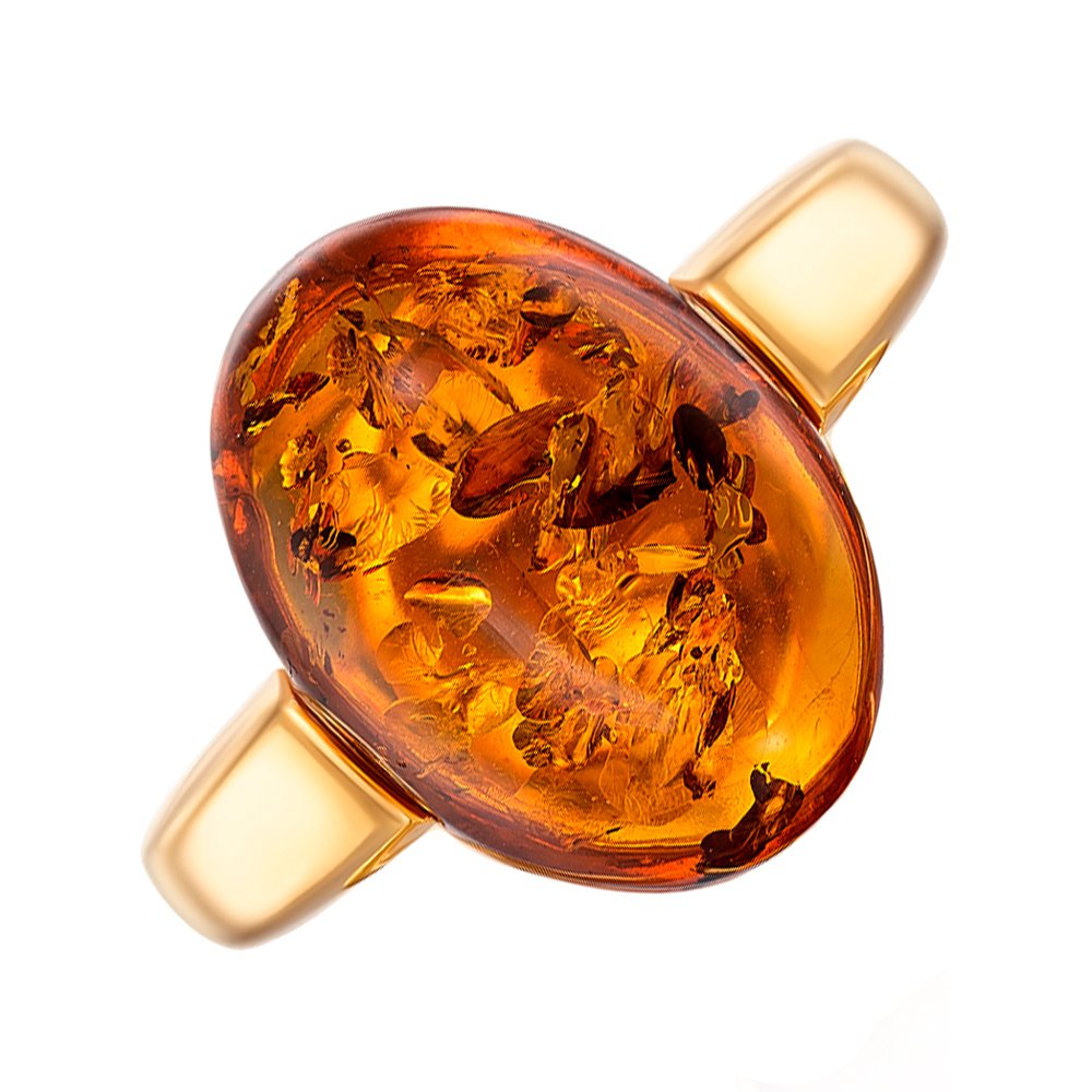 

Серебряное кольцо в позолоте с янтарем 000149073 18 размера