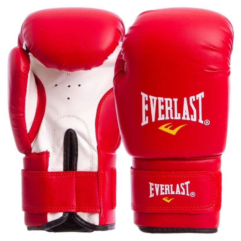 

Перчатки боксерские на липучке Everlast 12oz PVC красный BO-0330