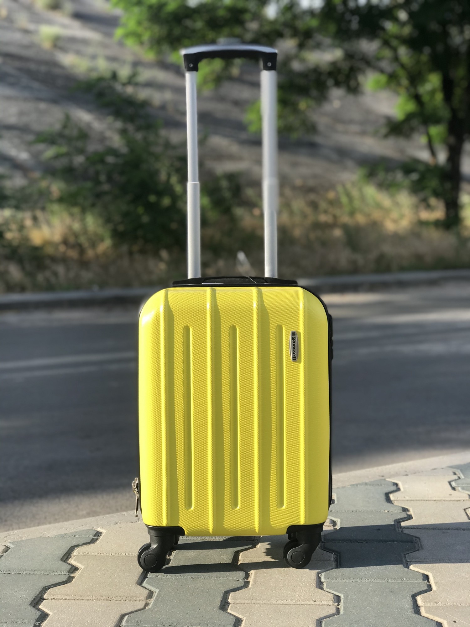 

Чемодан для ручной клади пластиковый лоукост Wizz Air Ryanair 40 x 30 x 20 лимонный