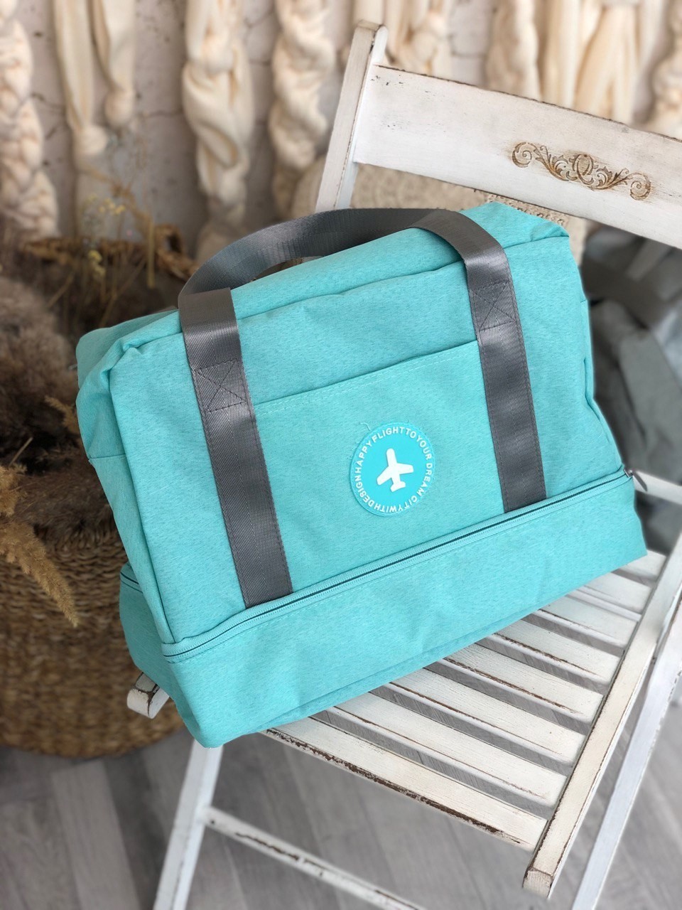 

Дорожная сумка для лоукостов ручная кладь 40 x 30 x 20 c отделением для обуви под Ryanair / Laudamotion / Wizz Air мятная