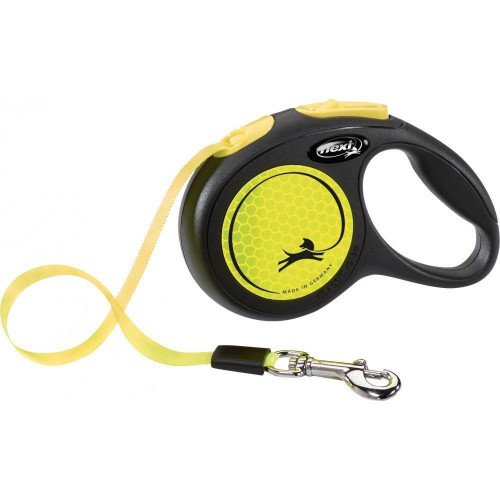 

Рулетка Flexi Neon M, для собак до 25 кг, 5 м, лента, черная