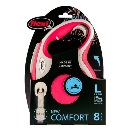 

Поводок-рулетка Flexi New Comfort L, для собак, 8 м, до 50 кг, лента, красный